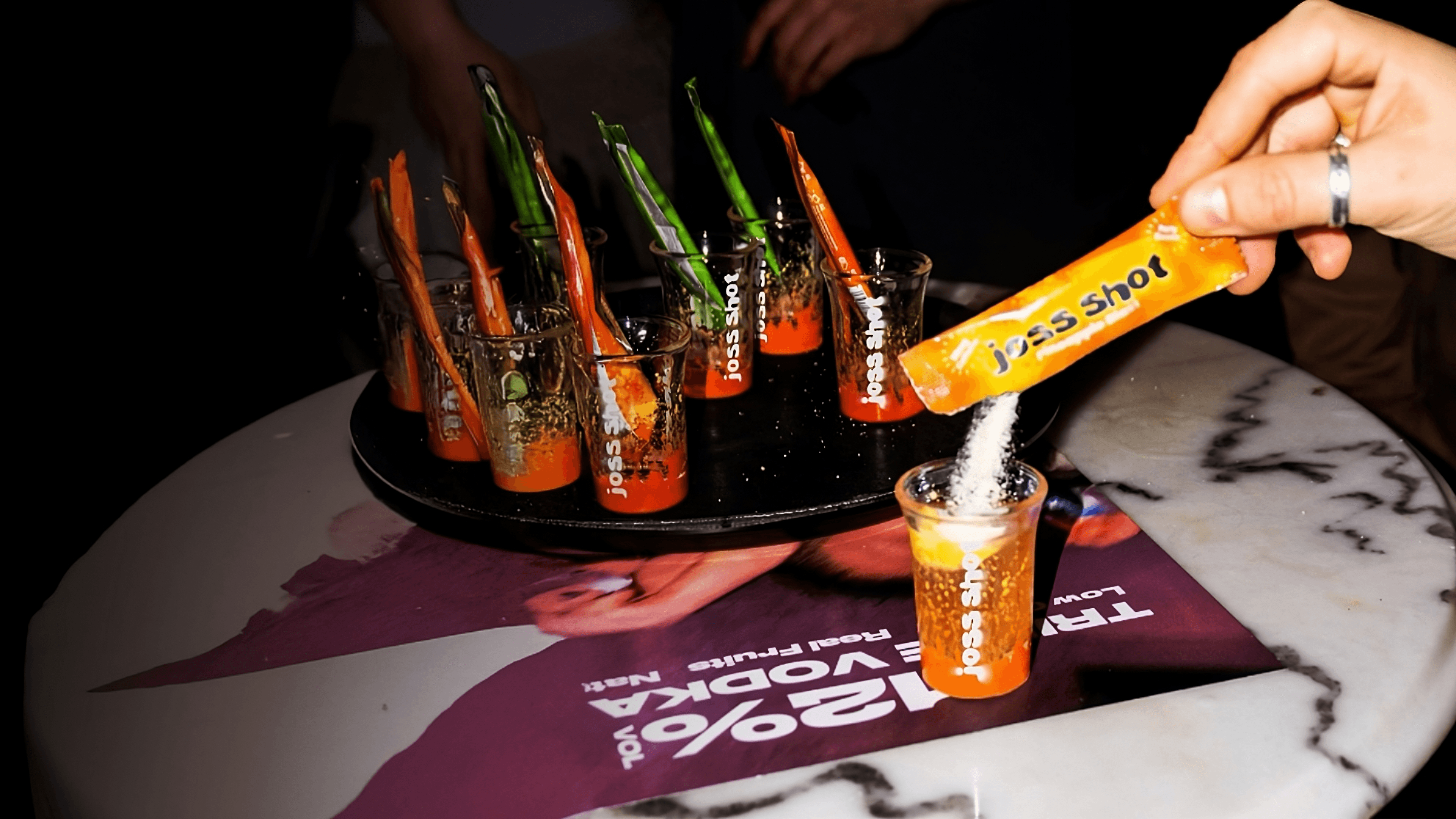 Bevi Joss Shots and drinks