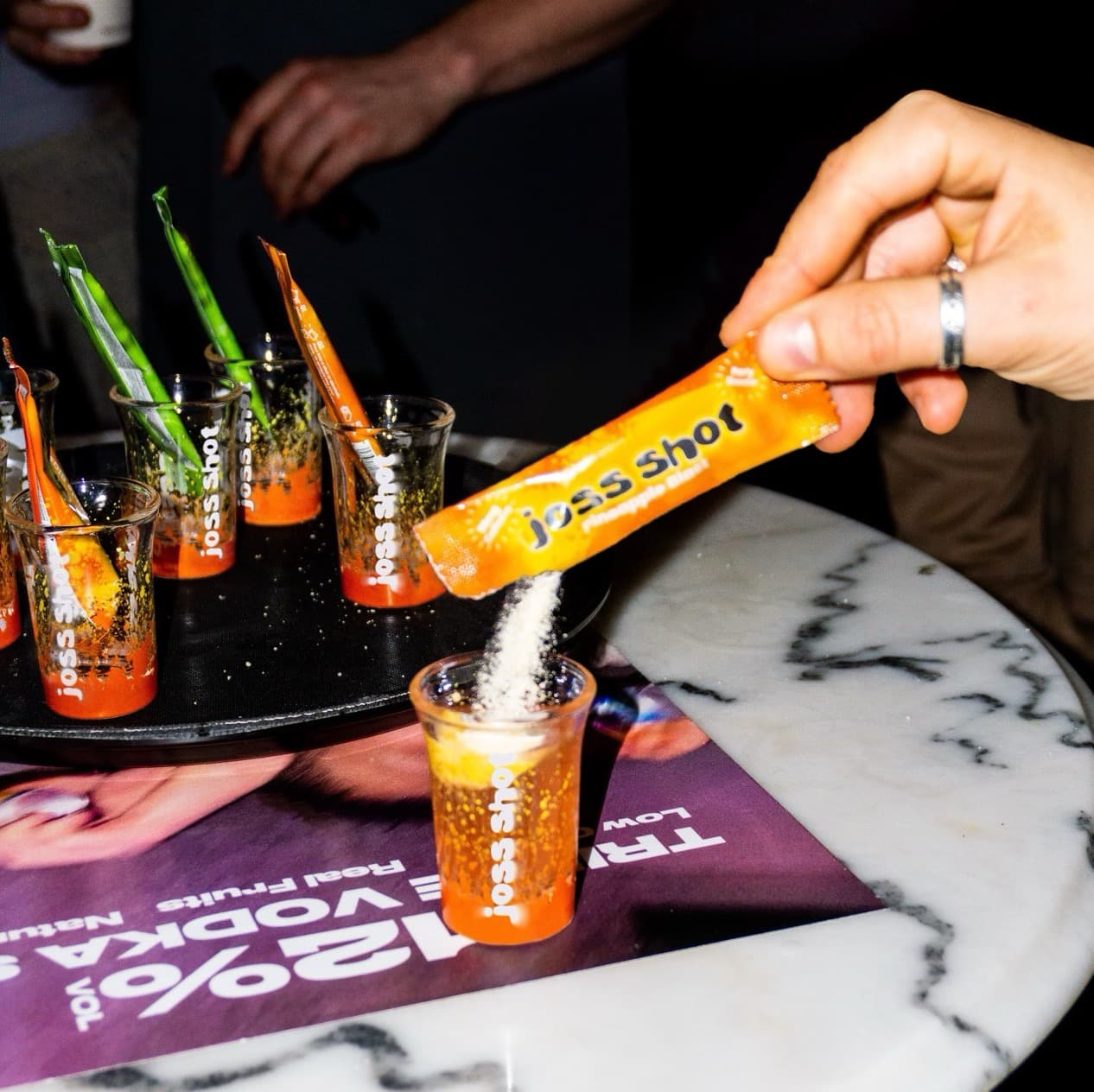 Bevi Joss Shots and drinks